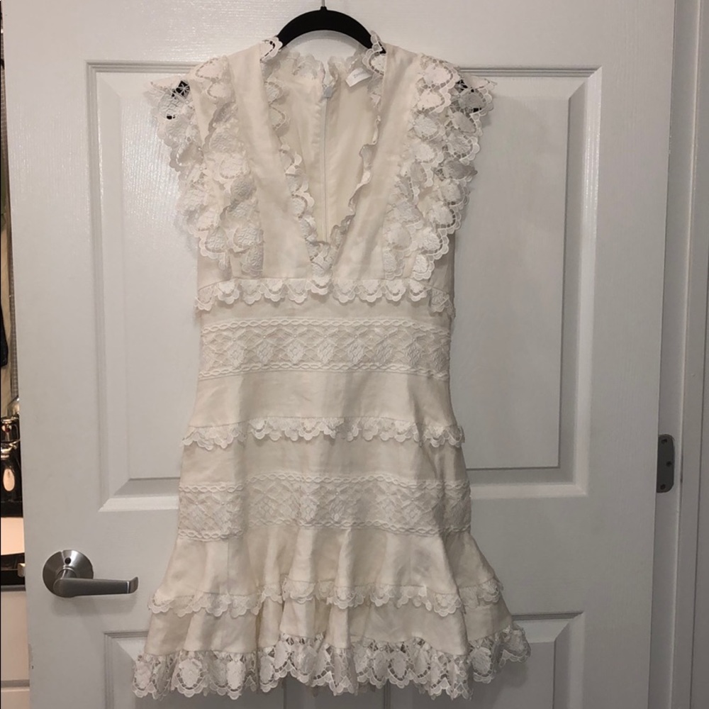 Zimmermann White Lace Mini Dress